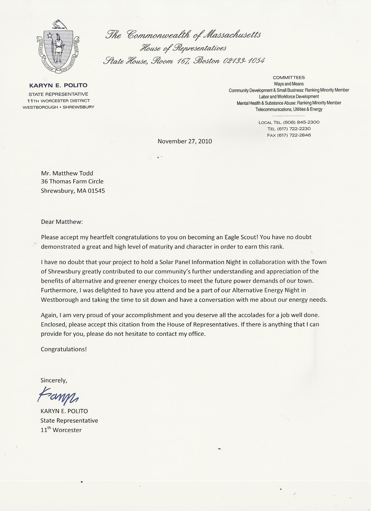 Sample Letter Of Recommendation For Eagle Scout Award