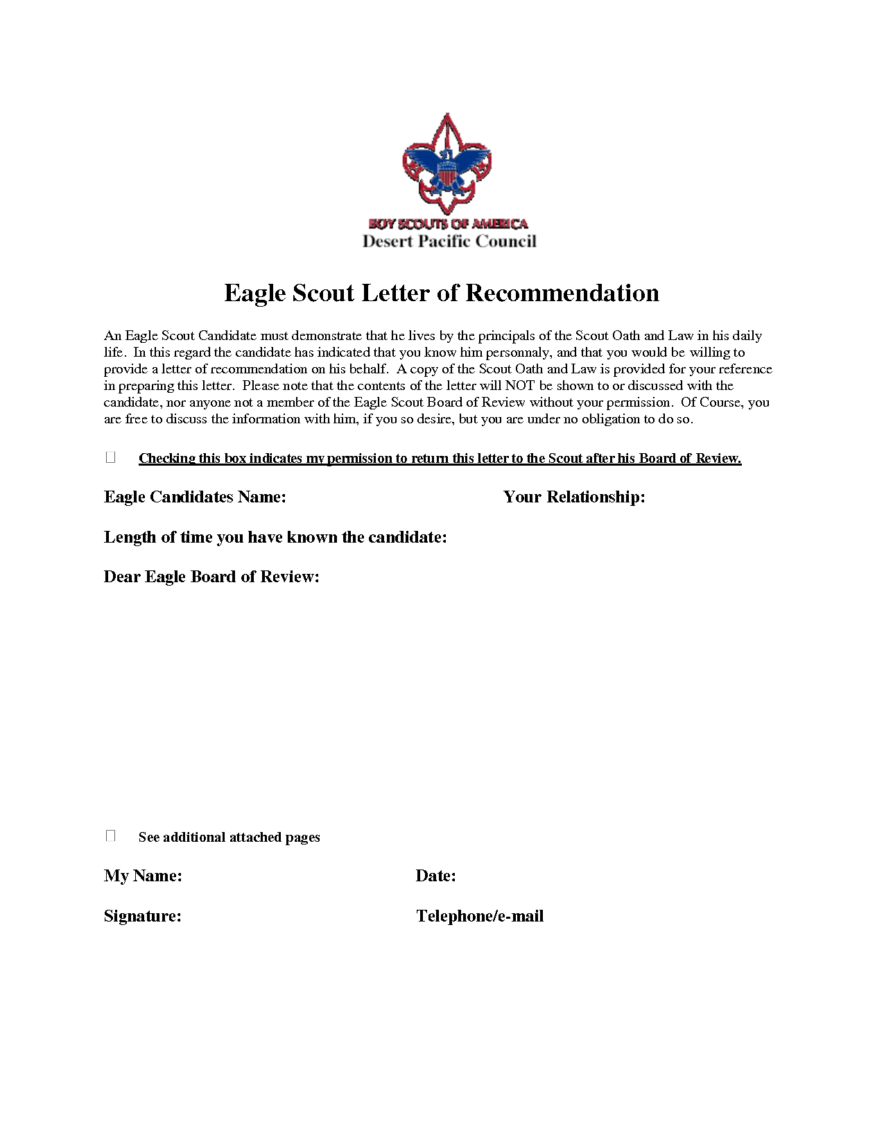 Eagle Scout Donation Letter Template - Eagle Scout Re Mendation Letter Sample