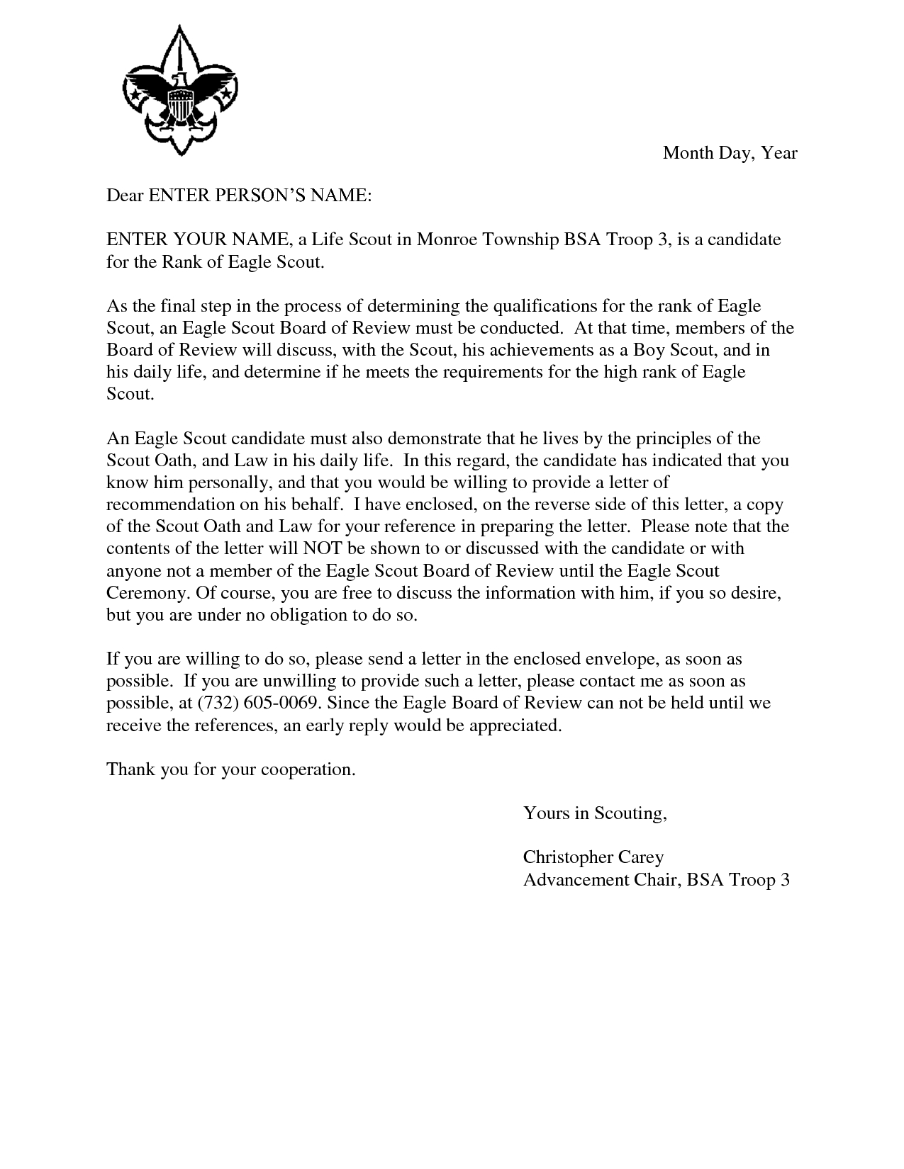 boy scout donation letter template Collection-Eagle Scout Reference Request Sample Letter DOC 7 by Hfr990Q TGQFAGp7 14-m