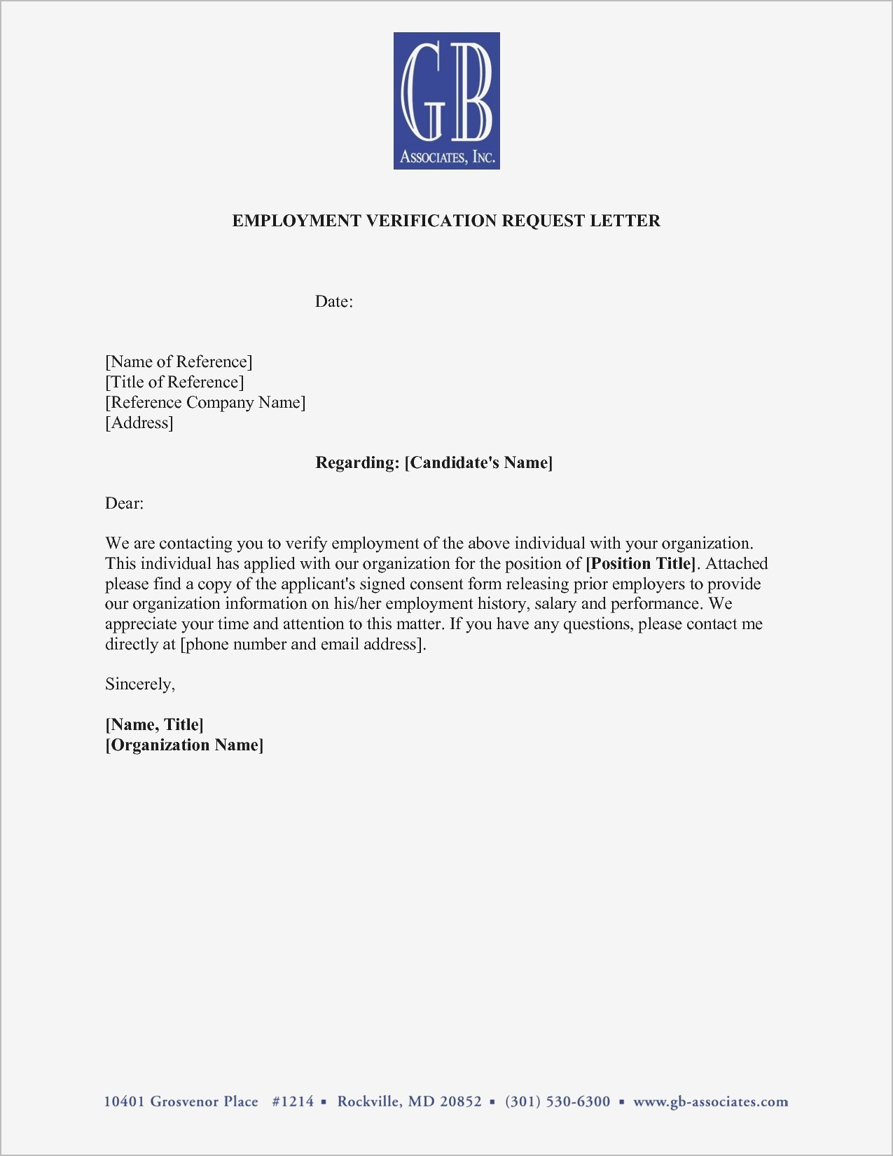 Confirmation Of Employment Letter Template - Employment Verification Letter Sample Doc Samples