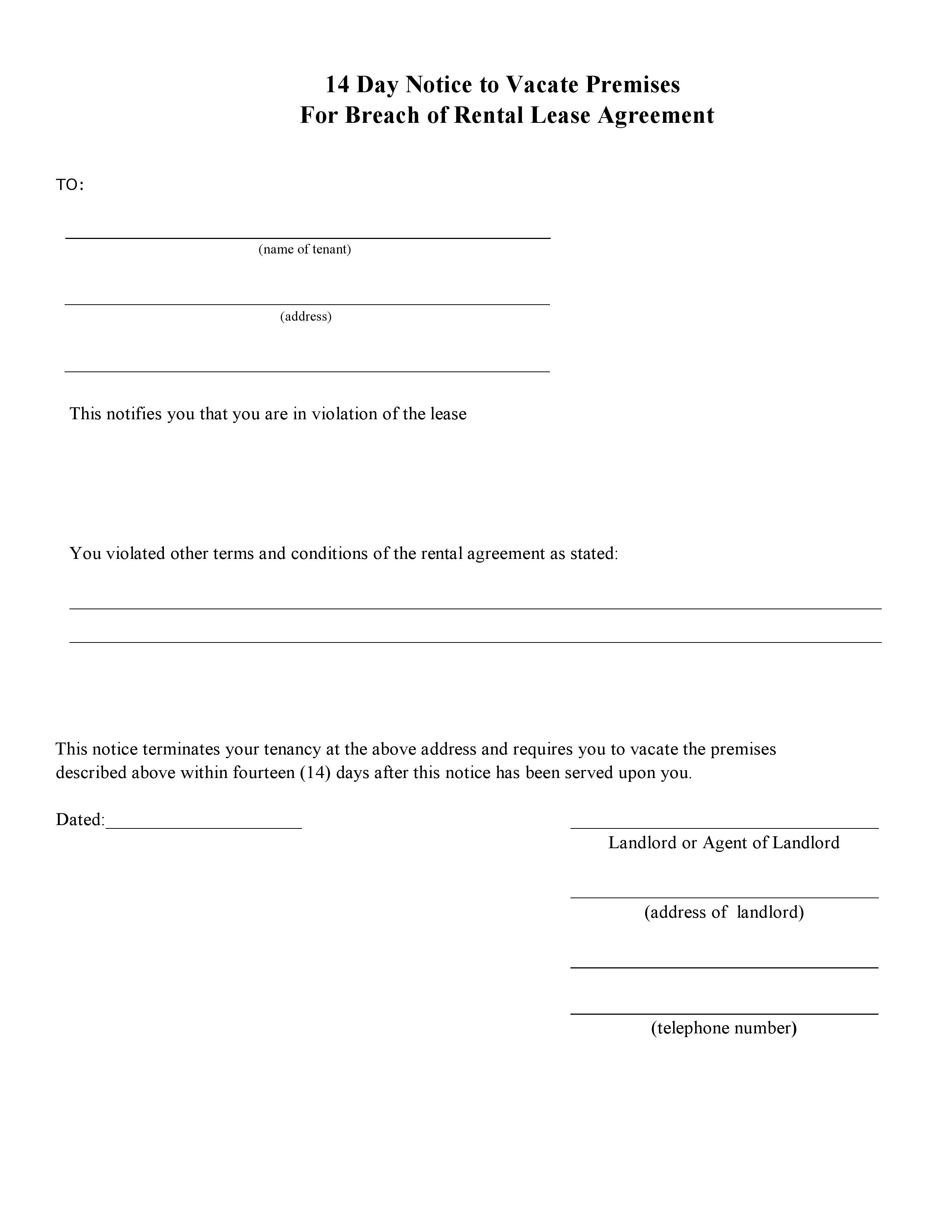 Free Tenant Eviction Letter Template - Eviction Notice Template Alberta Free