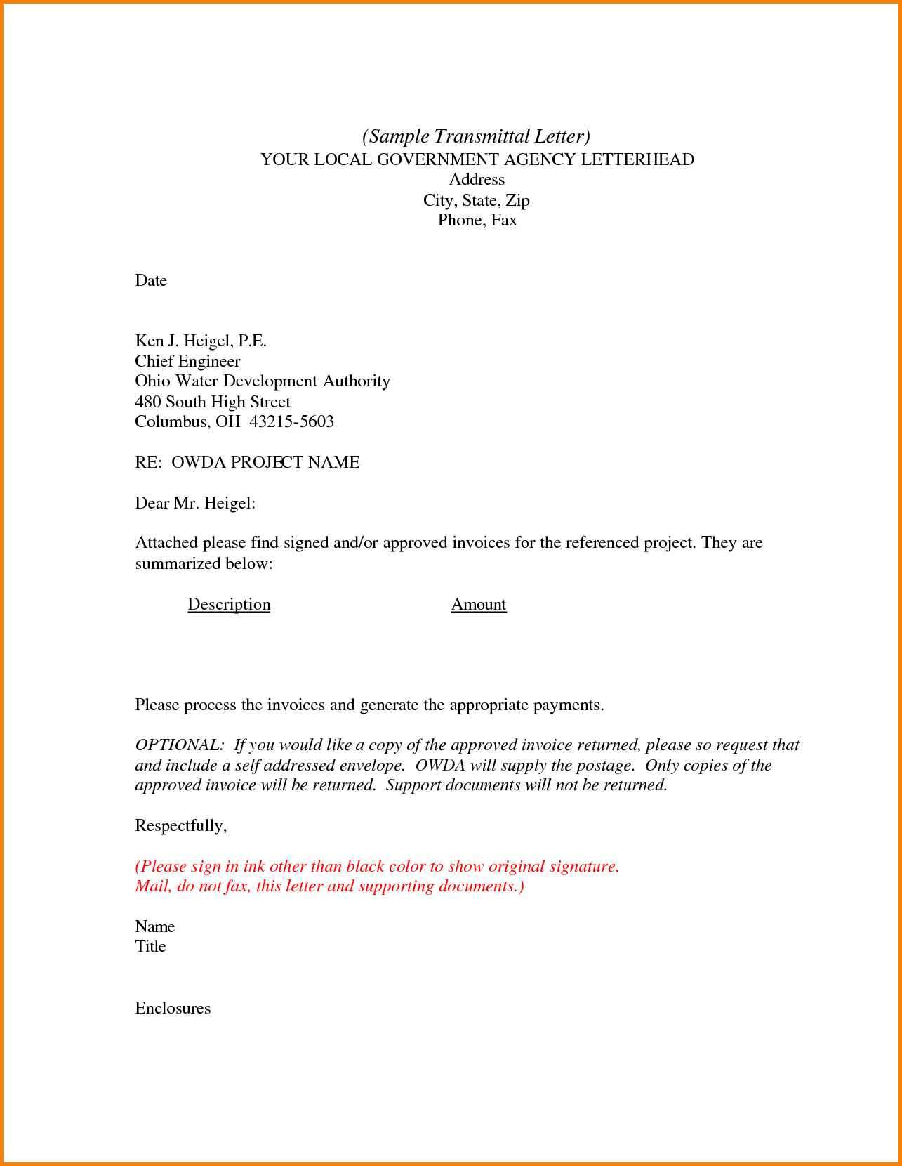 Letter Of Transmittal Template Doc - Example Transmittal Letter Fiveoutsiders Template Excel Best
