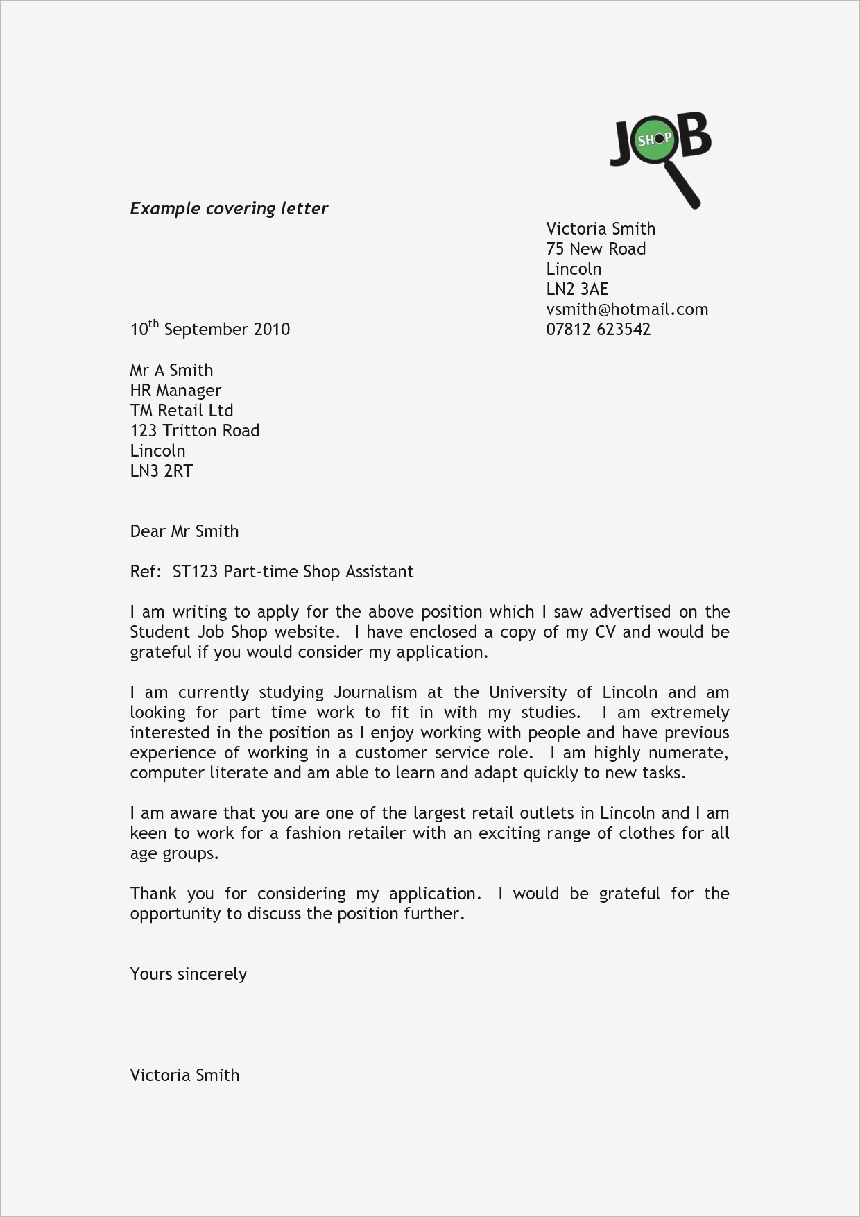 Hr Letter Template - Examples Cover Letters for Jobs Pdf format
