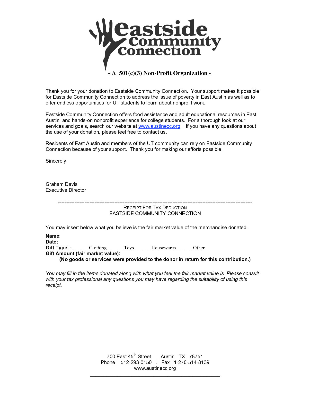 Tax Write Off Donation Letter Template - Exceptional Tax Donation Letter Template