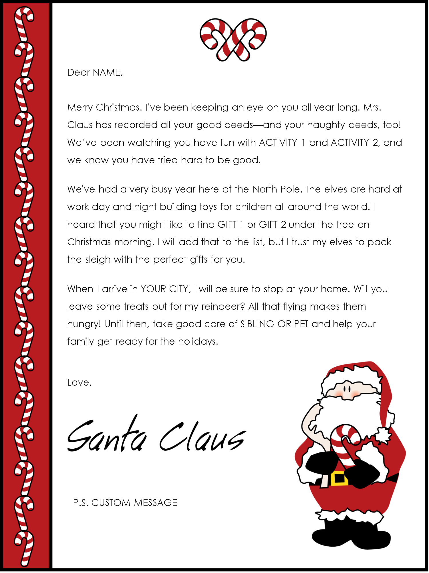 Free Printable Santa Reply Letter Template Printable Templates