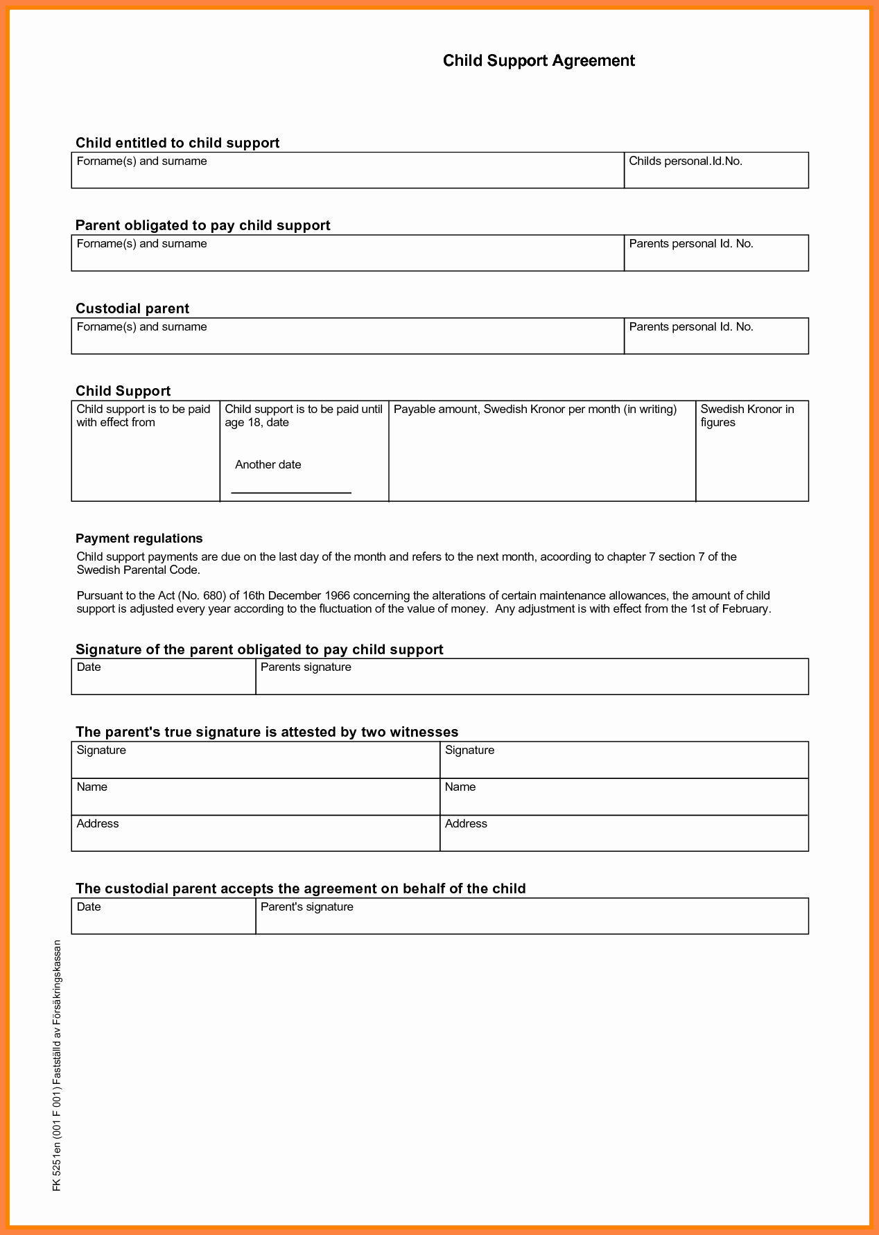 Child Maintenance Agreement Letter Template - Financial Support Agreement Template Inspirational Child Support