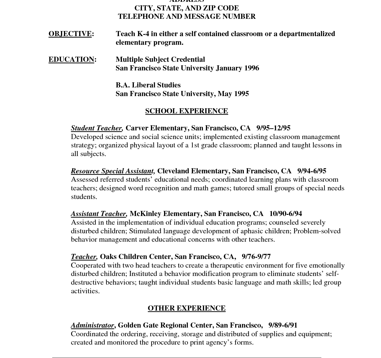 Behavior Letter to Parents From Teacher Template - Firstr Teacher Resume Examples Resumes Template No Experience 1st