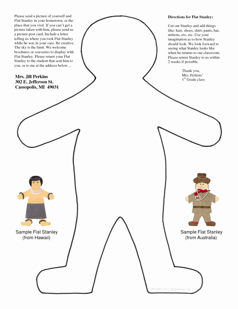 Flat Stanley Letter Template - Flat Stanley Template to Print Luxury Junehwbody Evowriters