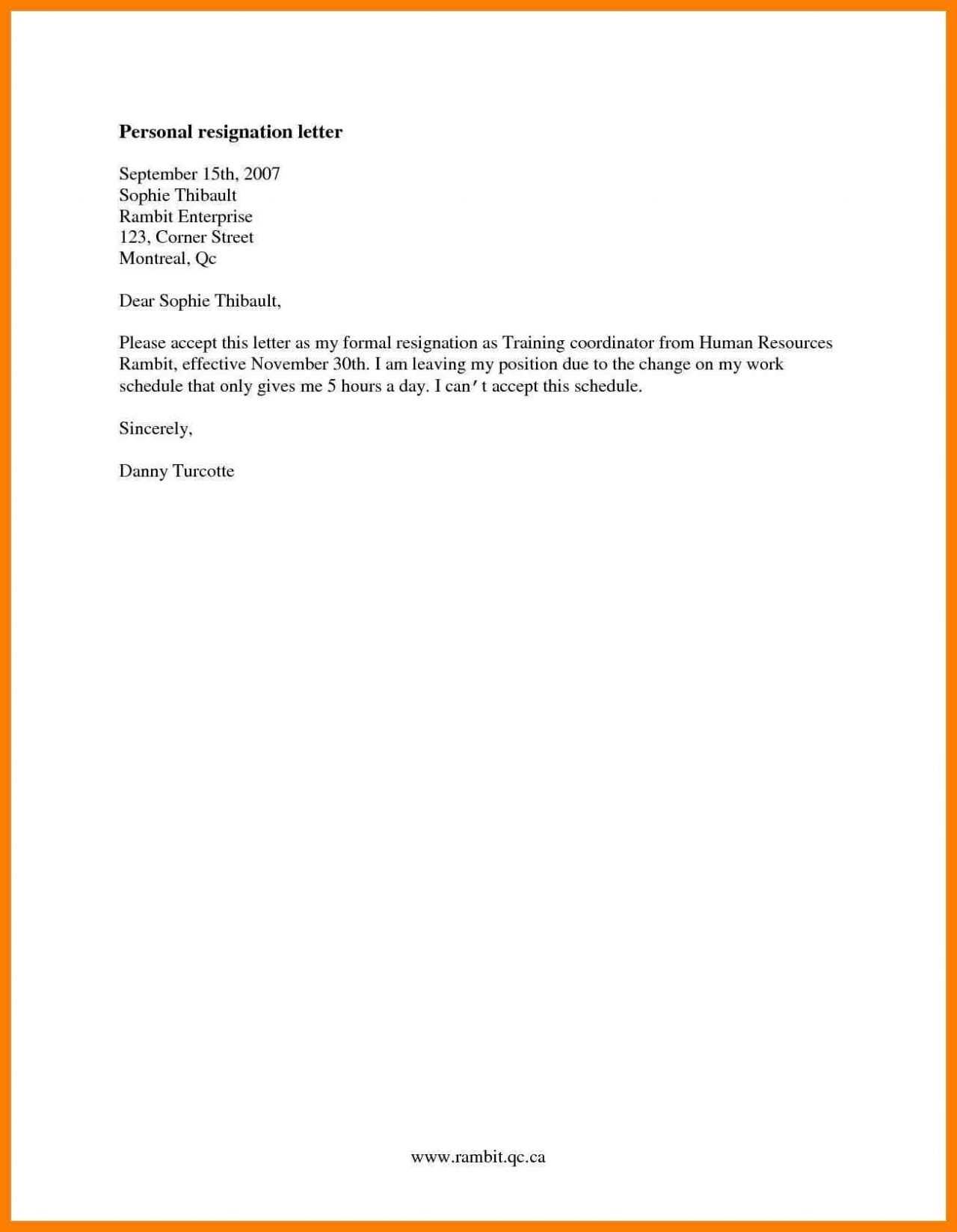 Notice Letter Template - formal Resignation Letter Template E Month Notice Copy Cards