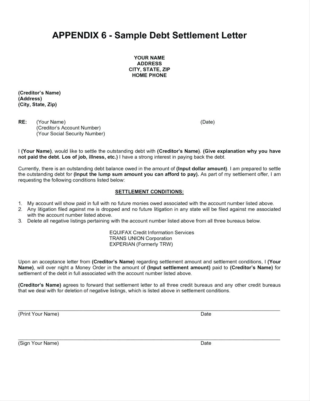  Full And Final Settlement Letter Template Car Accident Examples 