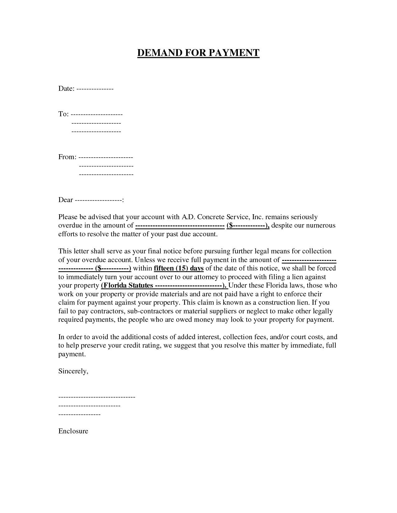 Demand Letter Template for Money Owed - Free Cover Letter Templates Demand Letter for Payment