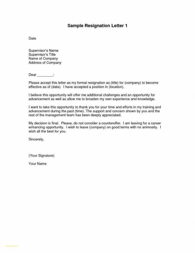 Resignation Letter Template Free Download - Free Cover Letters Template or Example Resignation Letter Google