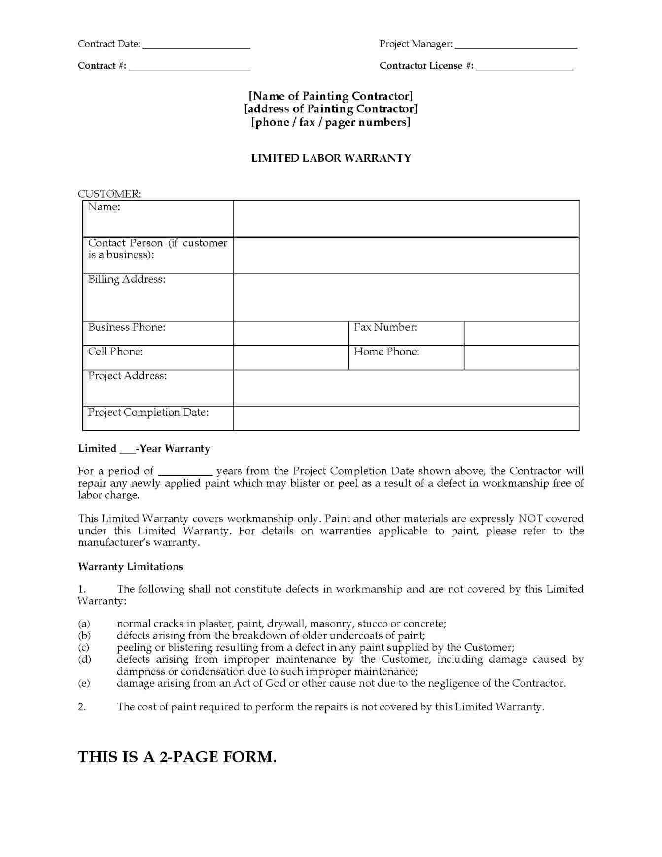 Construction Warranty Letter Template Free Samples