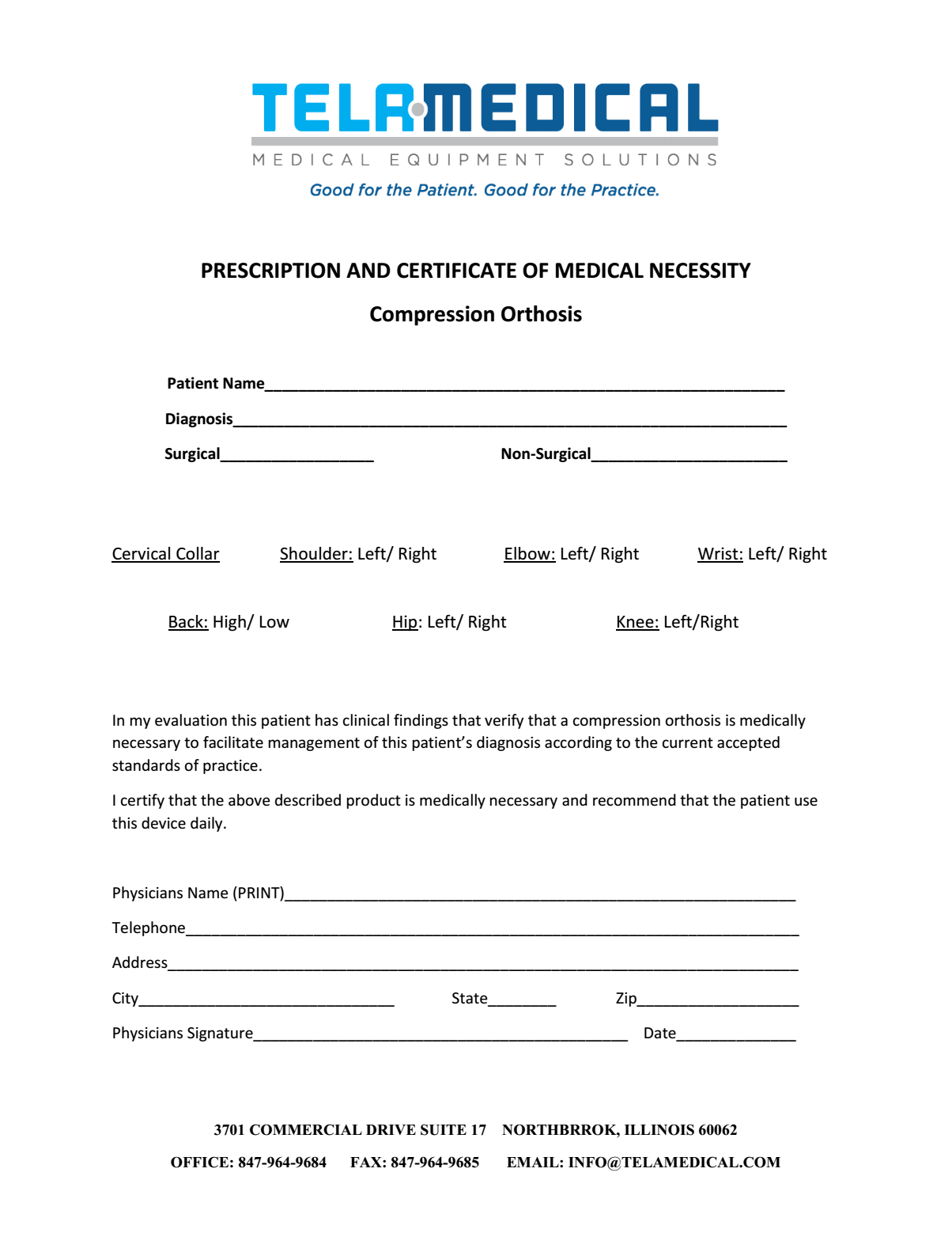 Letter Of Medical Necessity Form Template Award 4733