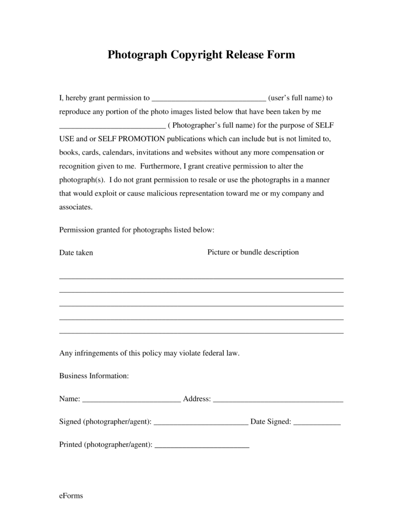 copyright permission letter template Collection-Free Generic Copyright Release Form PDF 6-a