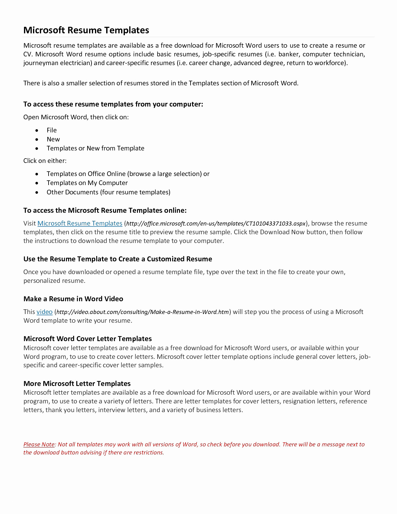 Resume and Cover Letter Template Microsoft Word - Free Microsoft Resume Templates New Microsoft Word Resume Sample