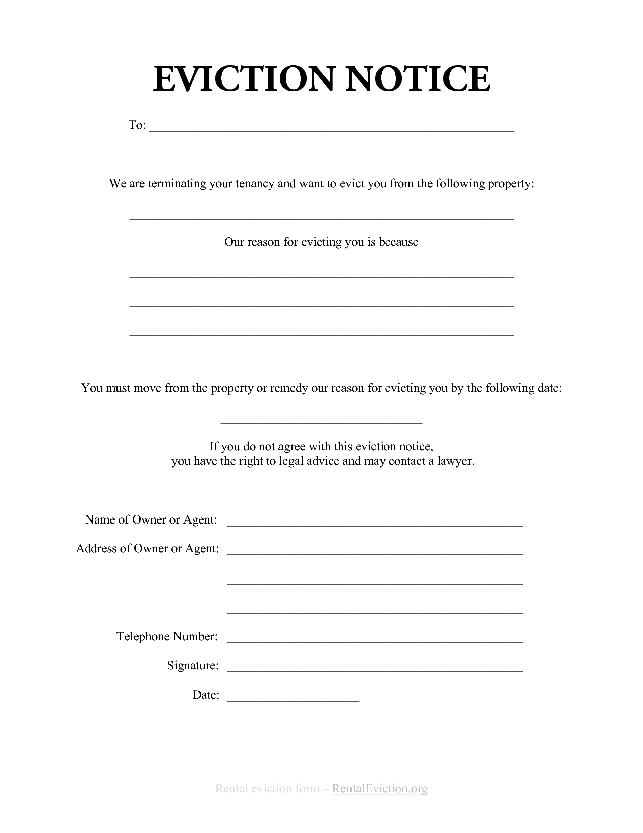 Eviction Letter Template Free - Free Print Out Eviction Notices Free Rental Eviction Notice