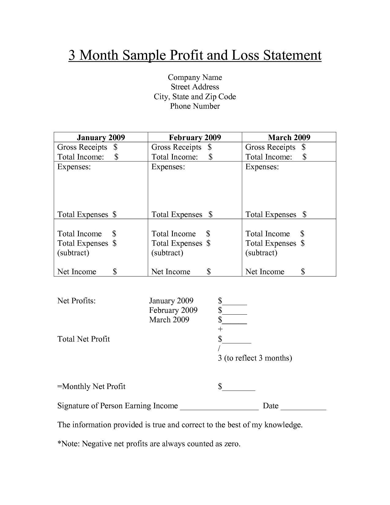 Self Storage Rent Increase Letter Template - Free Printable Profit and Loss Statement form for Home Care Bing