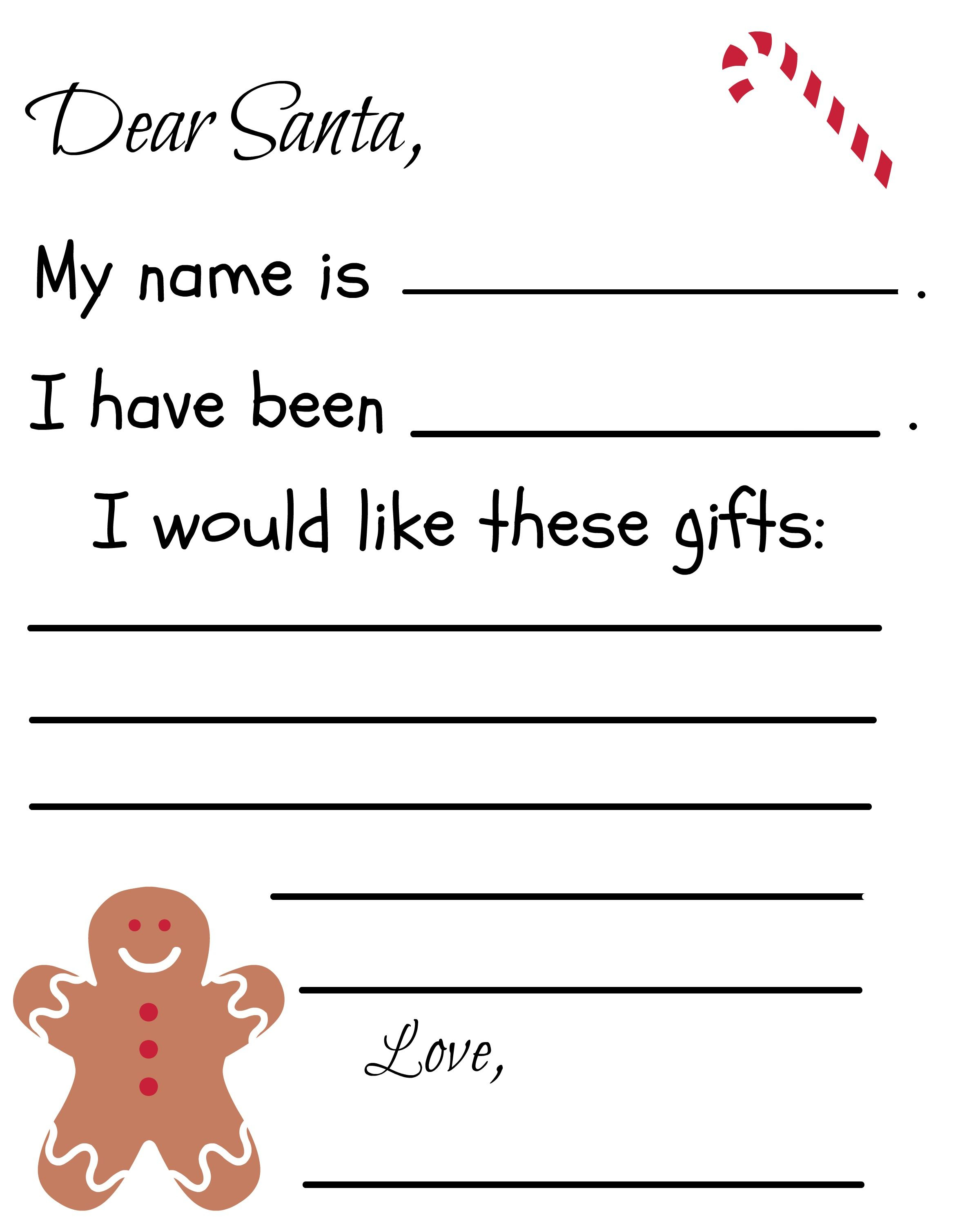 Free Letter to Santa Template Printable - Free Printable Santa Letter Template