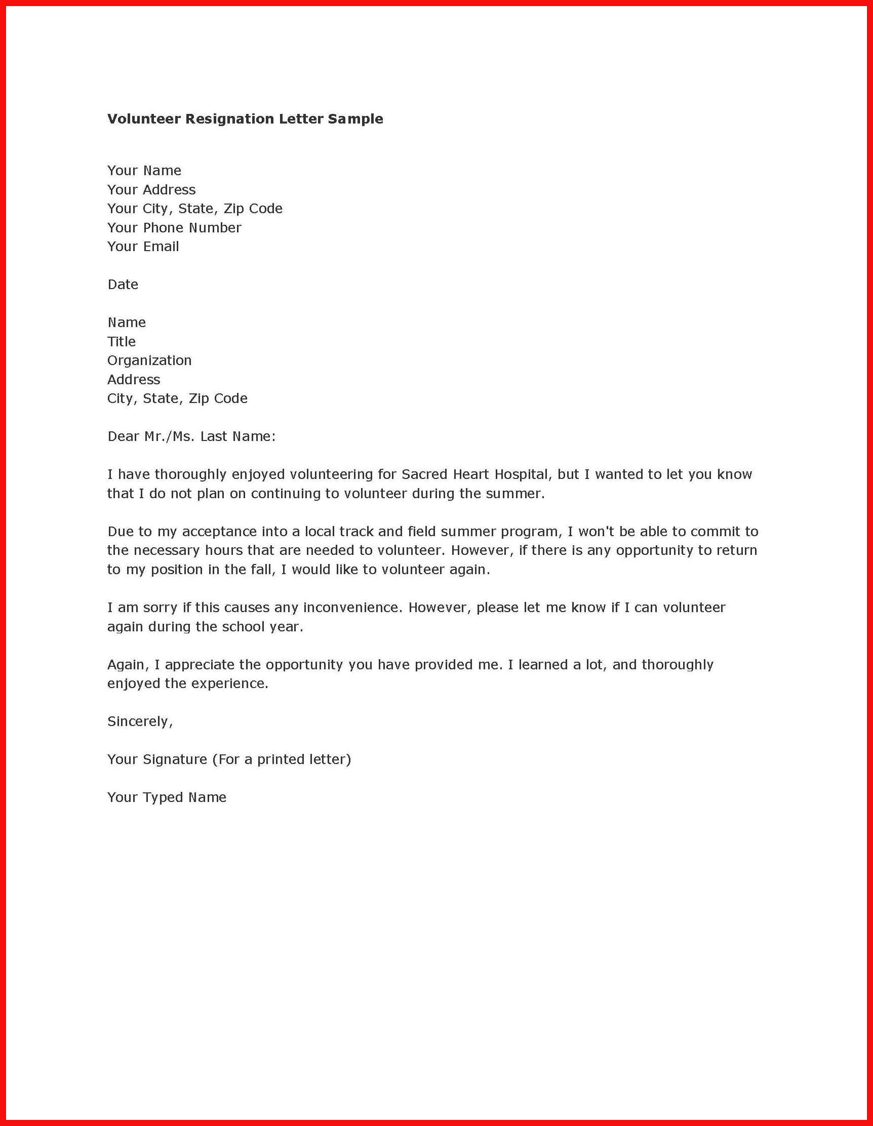 Free Resignation Letter Template Microsoft Word Download