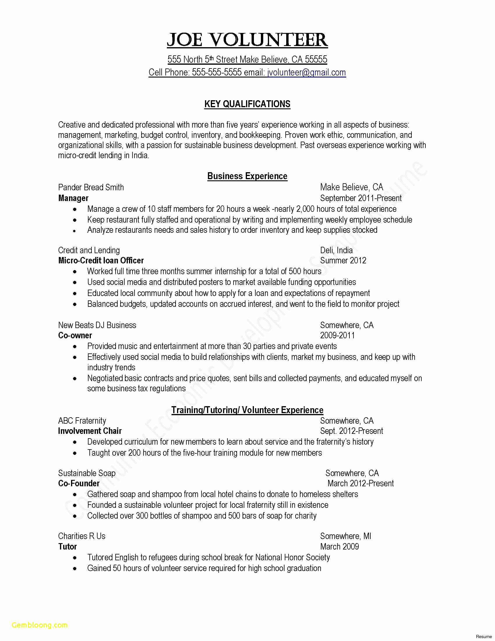 cover letter resume volunteer