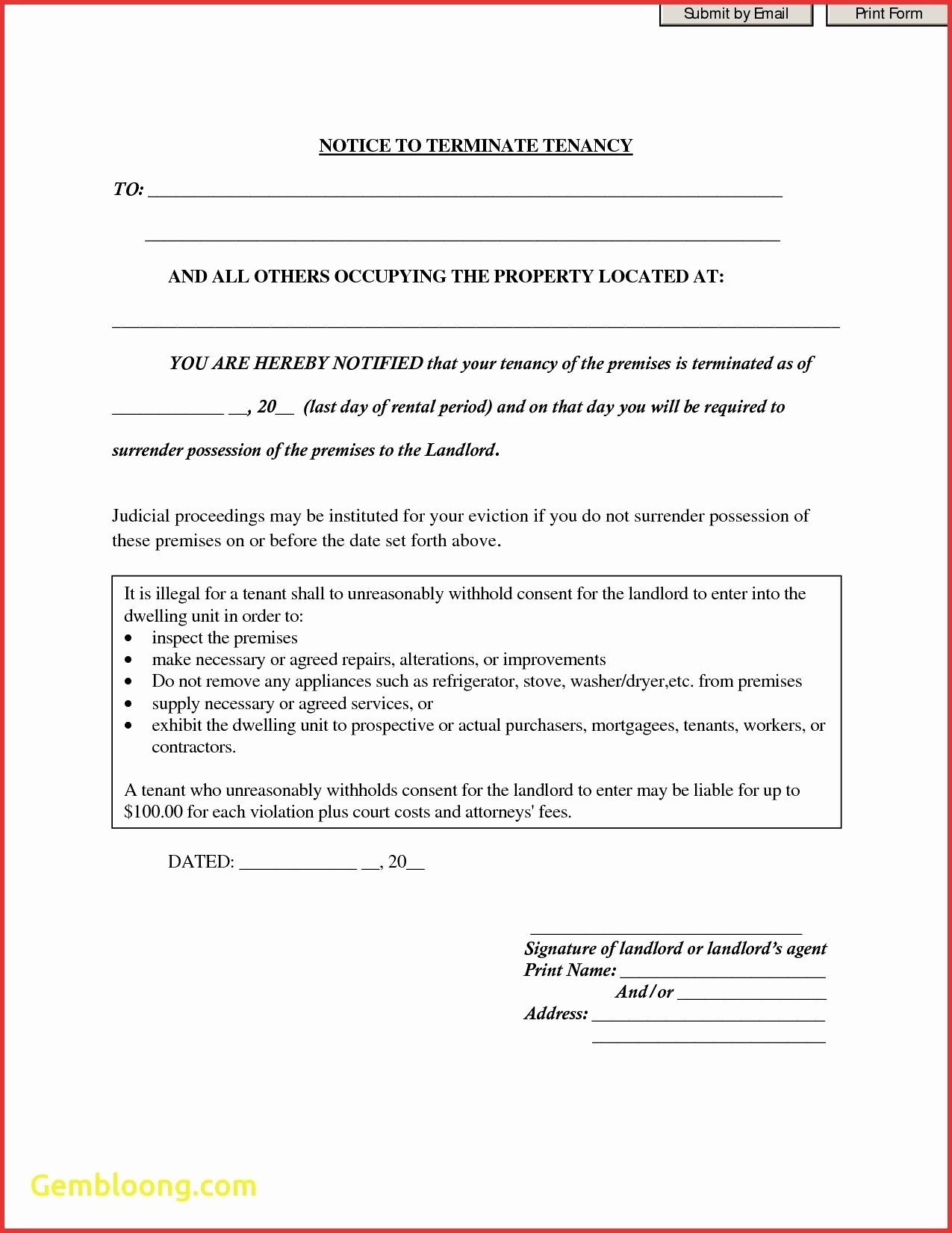 Tenant Eviction Letter Template - Fresh Eviction Notices