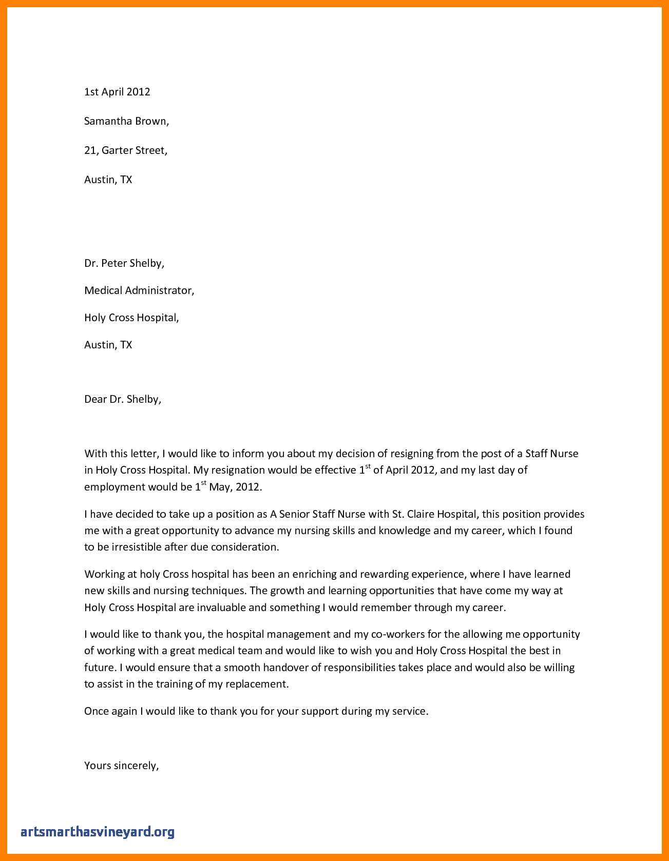 letter of resignation nursing template Collection-Fresh Nursing Resignation Letter Ideas 12-s