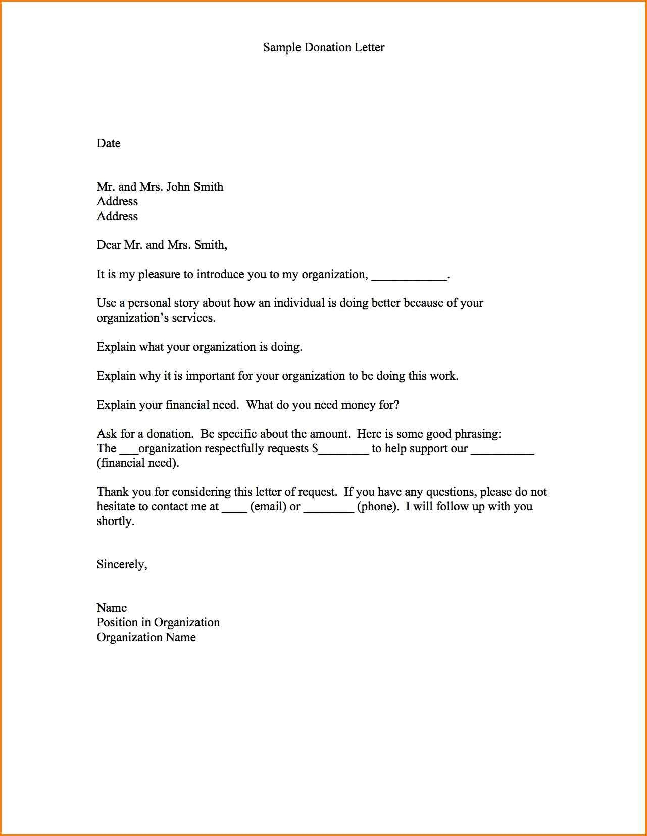 Donation Request Letter Template - Fundraising Appeal Letter format New 11 Sample Donation Request