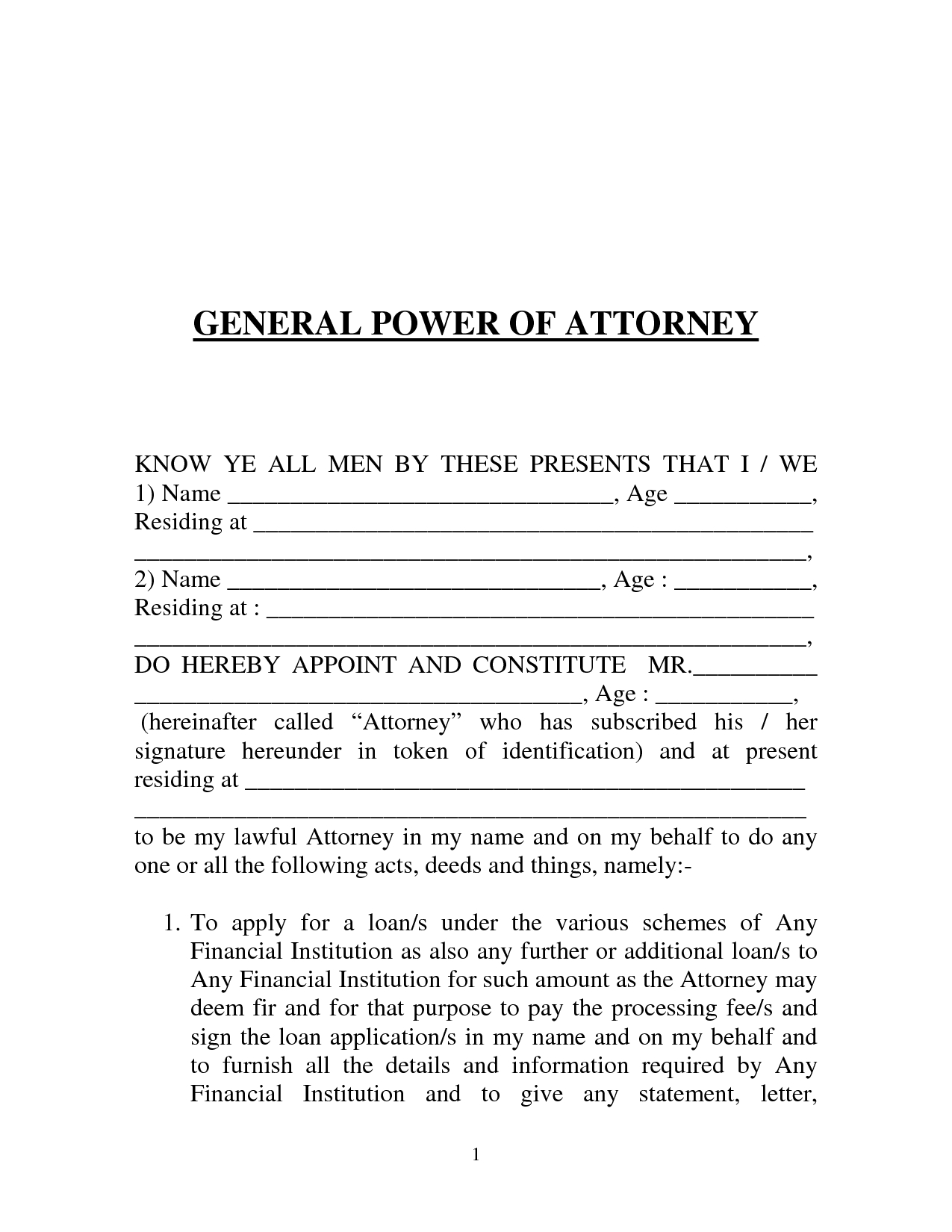 Power Of attorney Resignation Letter Template - General Power attorney form India by Prettytulips Letter Of