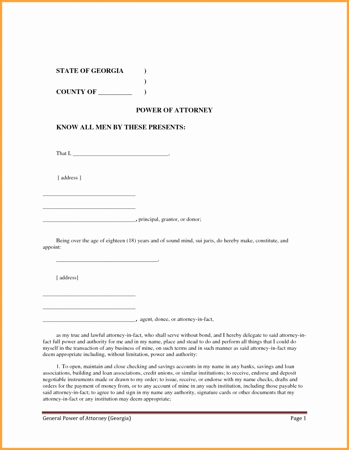 General Power Of Attorney Letter Template Collection Letter