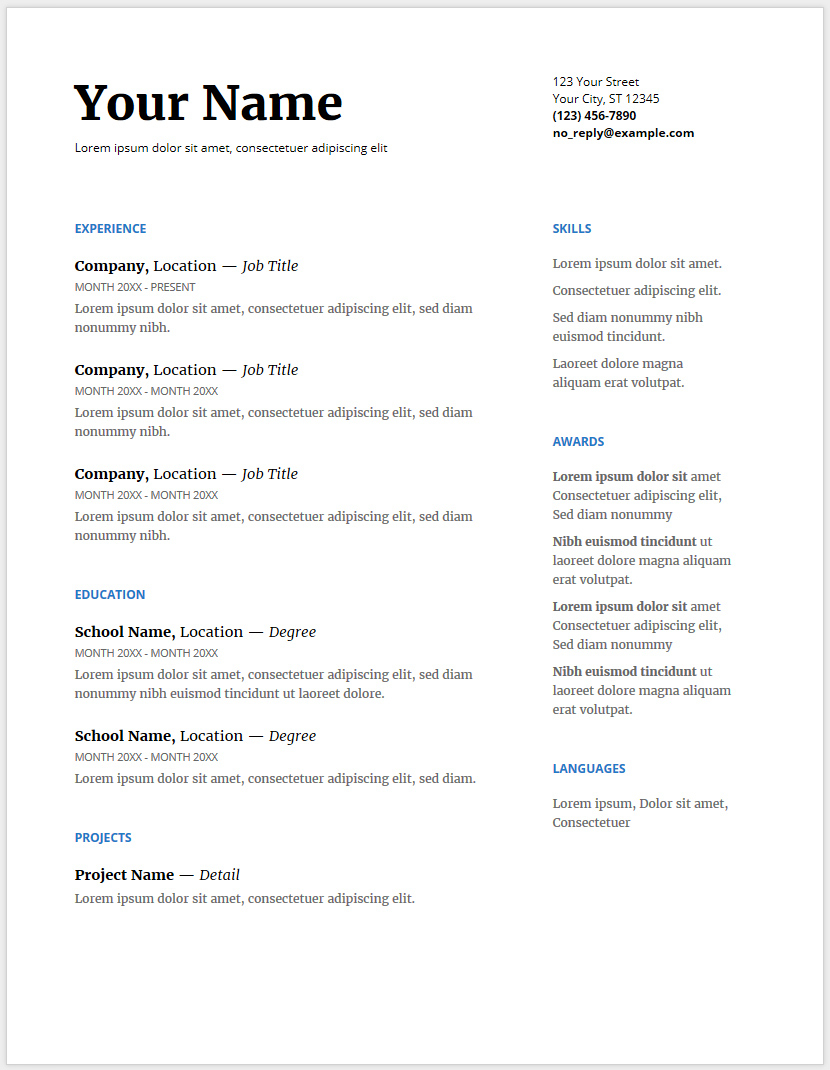 Cover Letter Template Google Docs Download - Google Doc Resume Techtrontechnologies