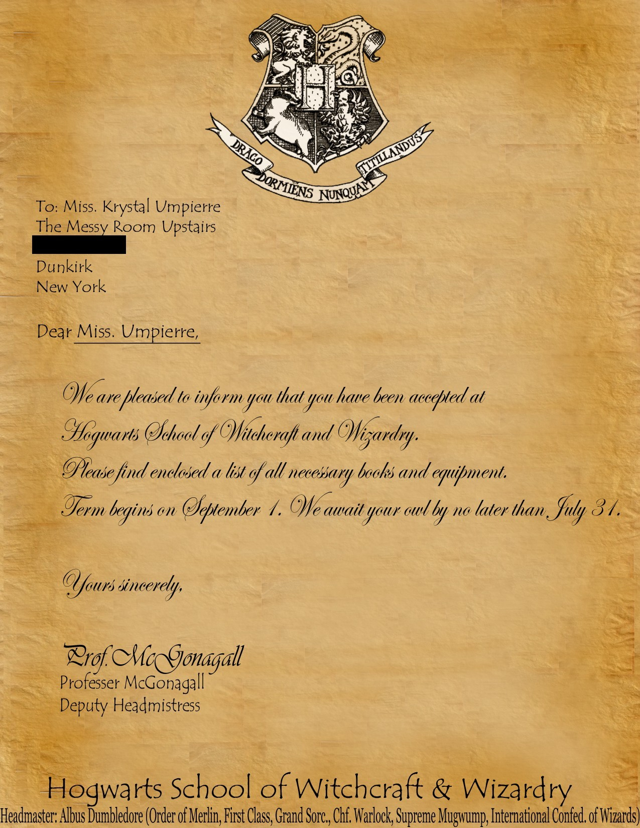 Harry Potter Invitation Letter Template - Hogwarts Letter Template Free New Harry Potter Hogwarts Acceptance