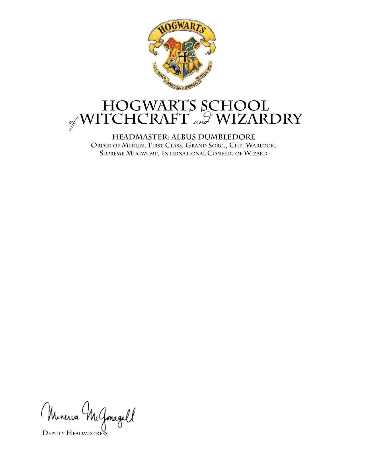 Harry Potter Letter Template - Hogwarts Letter Template Free New Harry Potter Hogwarts Acceptance