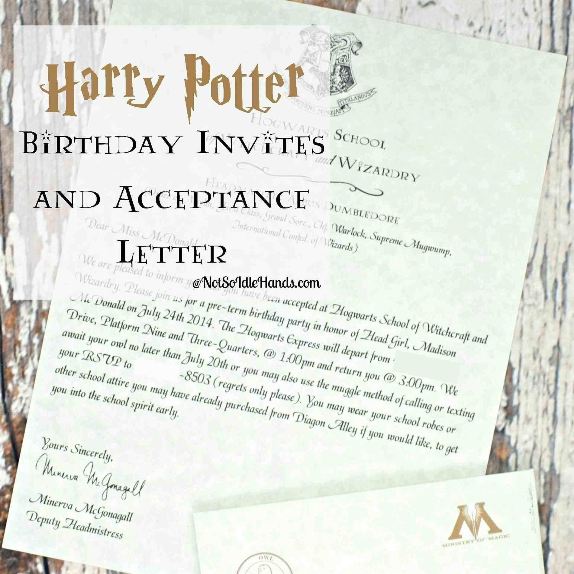 Hogwarts Acceptance Letter Template - Hogwarts Letter Template Free New Harry Potter Hogwarts Acceptance