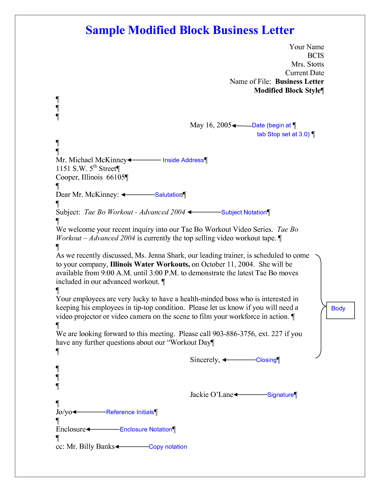 Block Format Letter Meaning