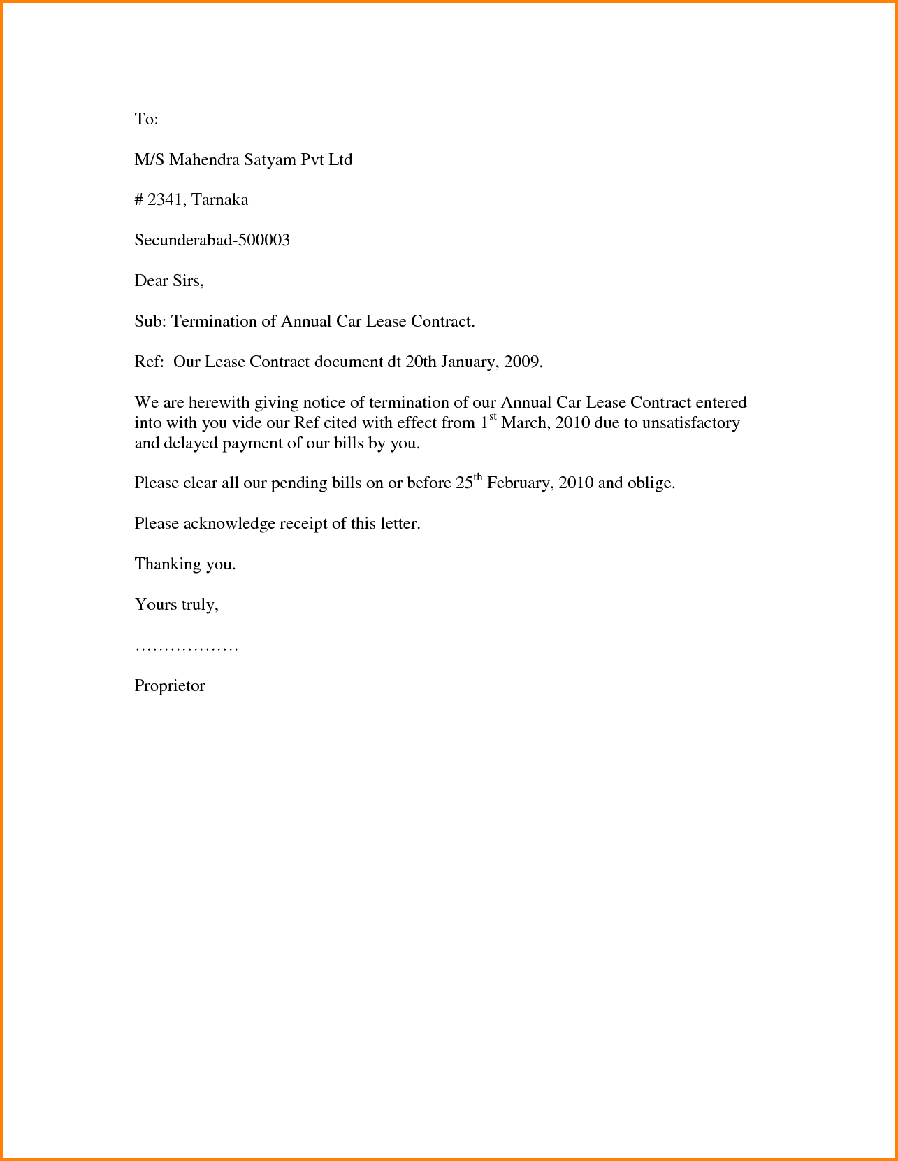 contract termination letter template example-Letter Template To End A Contract Copy Contract Letter Work Sample 4-e