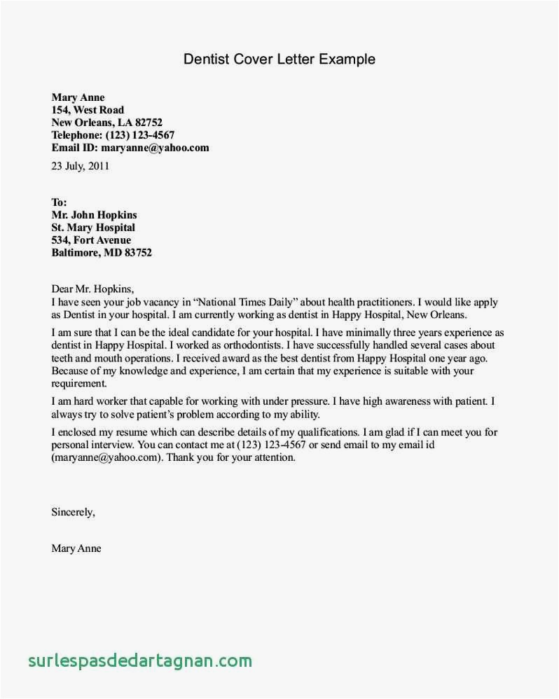 Hospital Letter Template - How to Write A Cover Letter for Resume Examples Resume Cover Letter