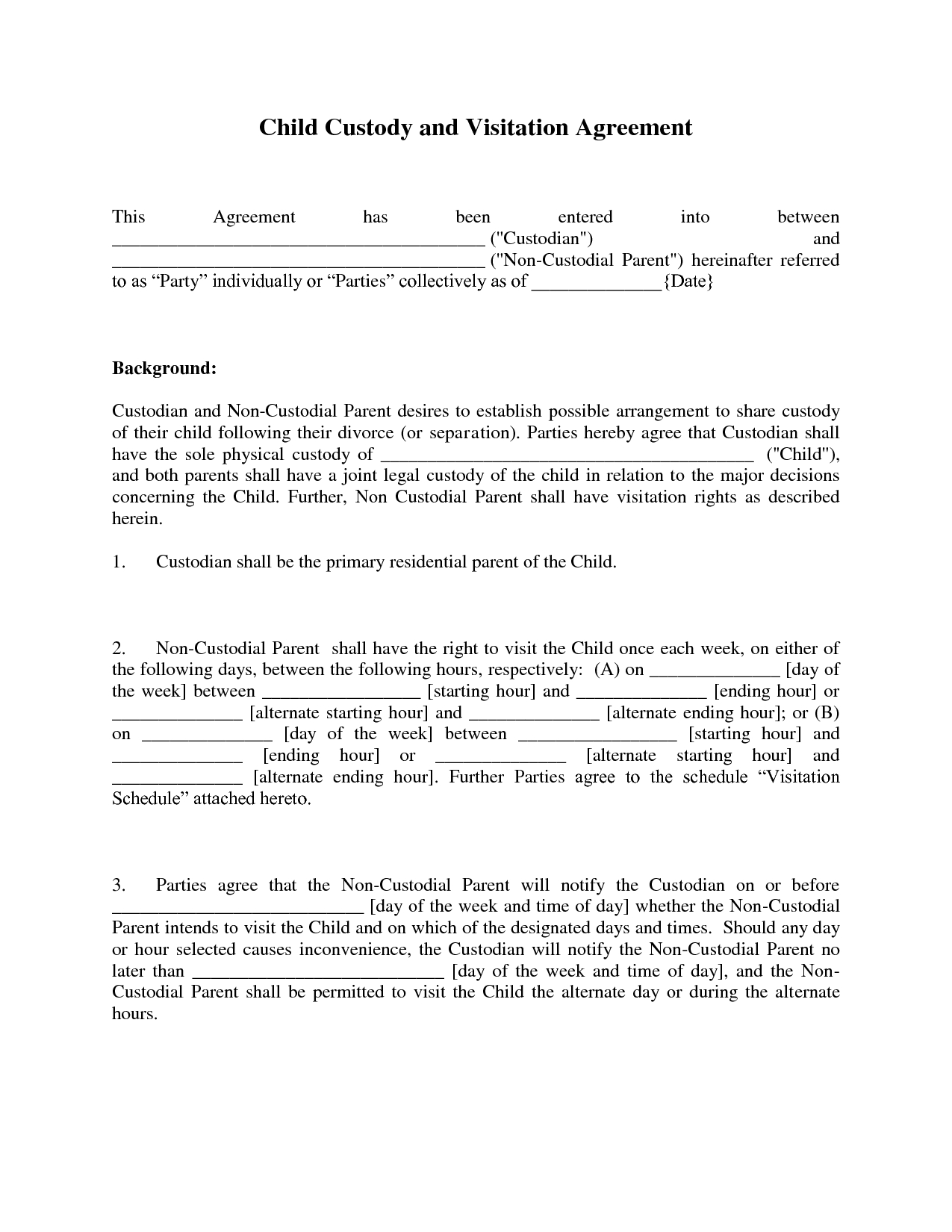 Child Visitation Letter Template - How to Write A Custody Agreement Letter Gallery Letter format