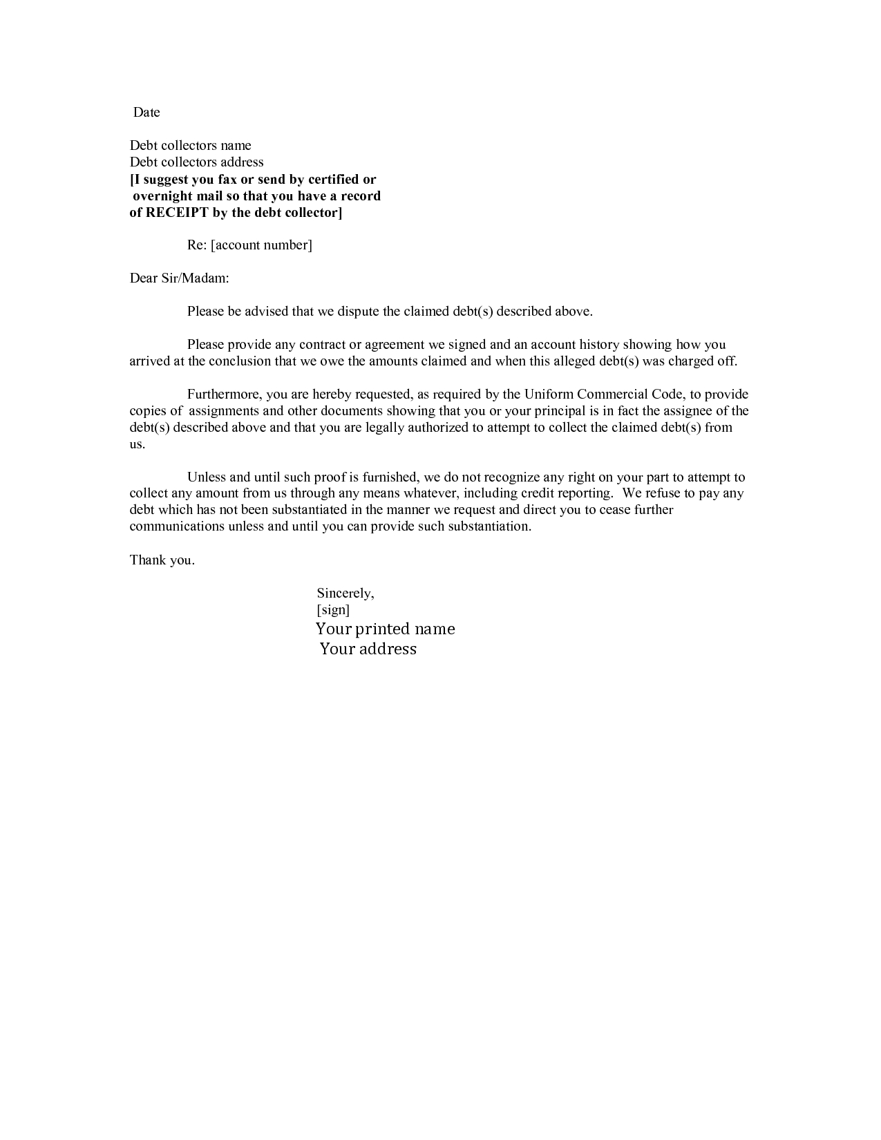 Charge Off Removal Letter Template 5866