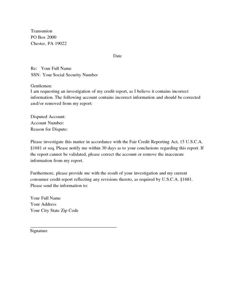 Letter Template to Dispute Credit Report - How to Write A Dispute Letter to Credit Bureau Image Collections