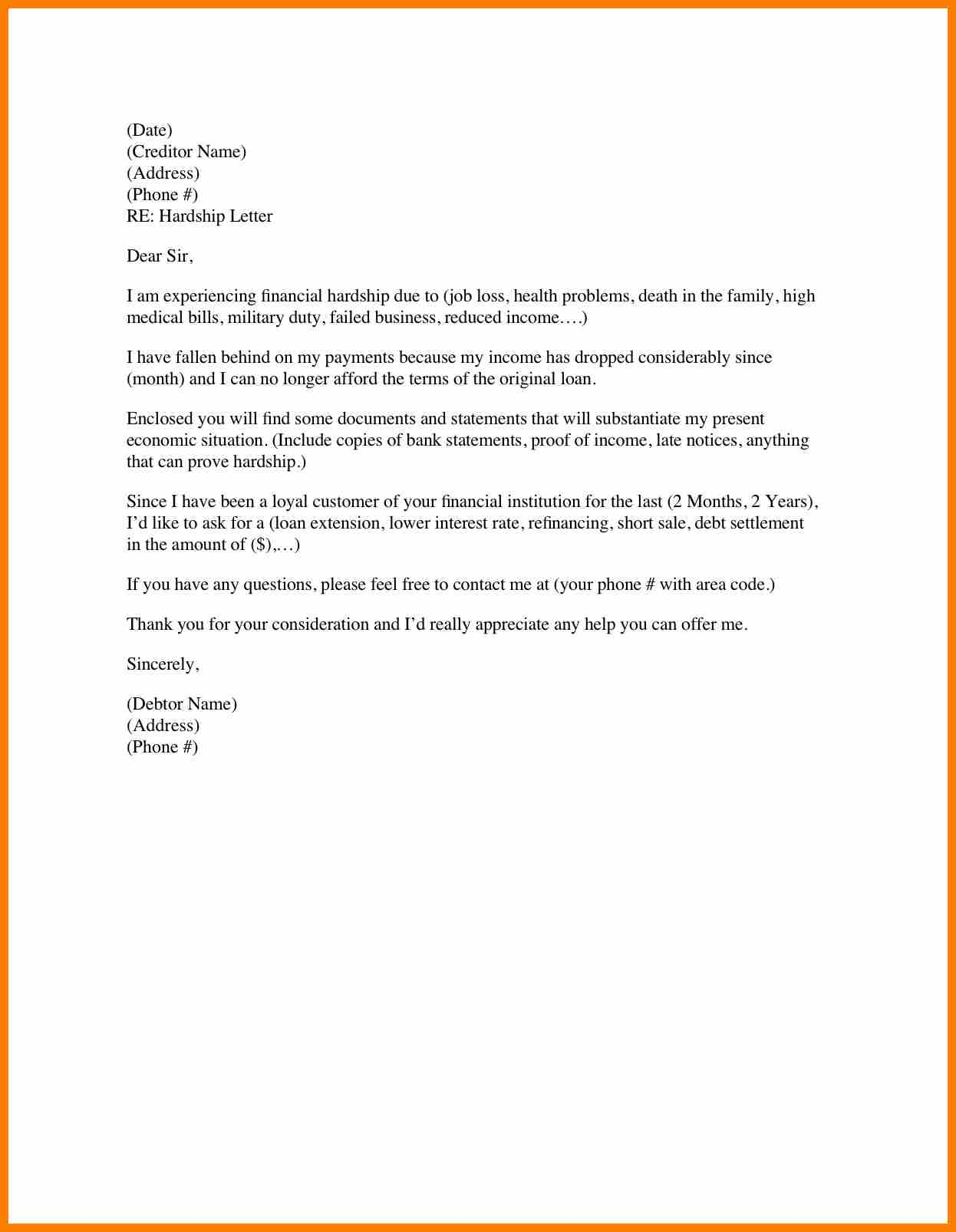 Letter Of Explanation Template