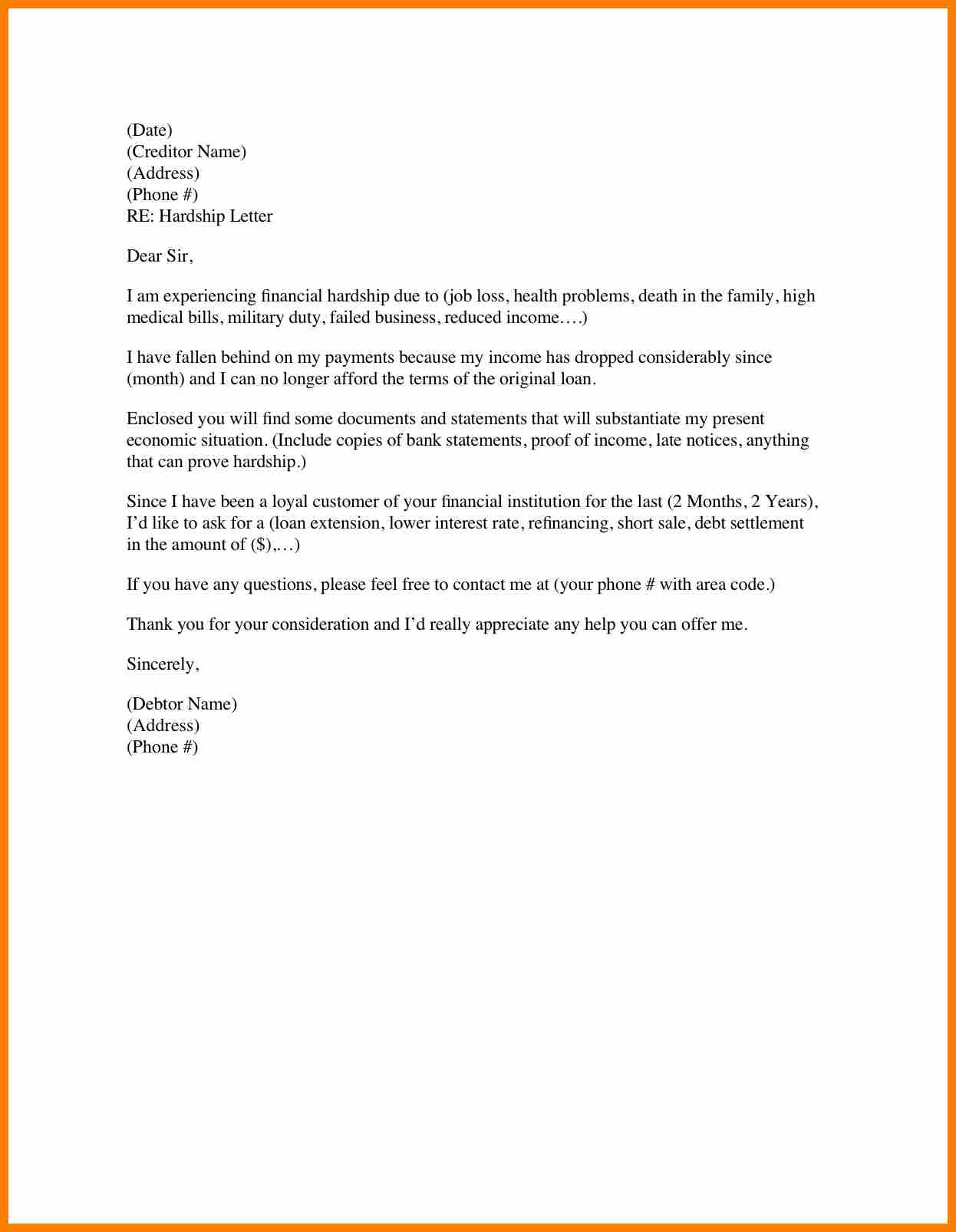 Cash Out Refinance Letter Of Explanation Template ...