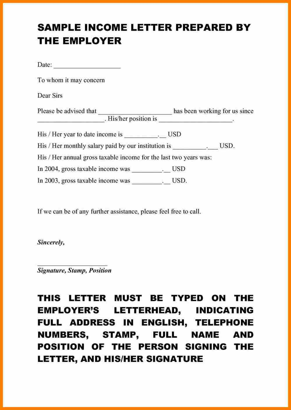 Proof Of No Income Letter Template - How to Write A Letter Self Employment Image Collections Letter