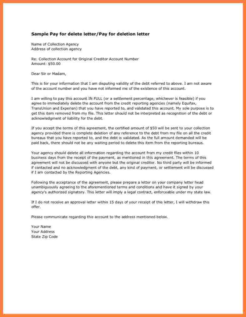 Goodwill Letter Template to Remove Paid Collections - How to Write A Pay for Delete Letter Letter format formal