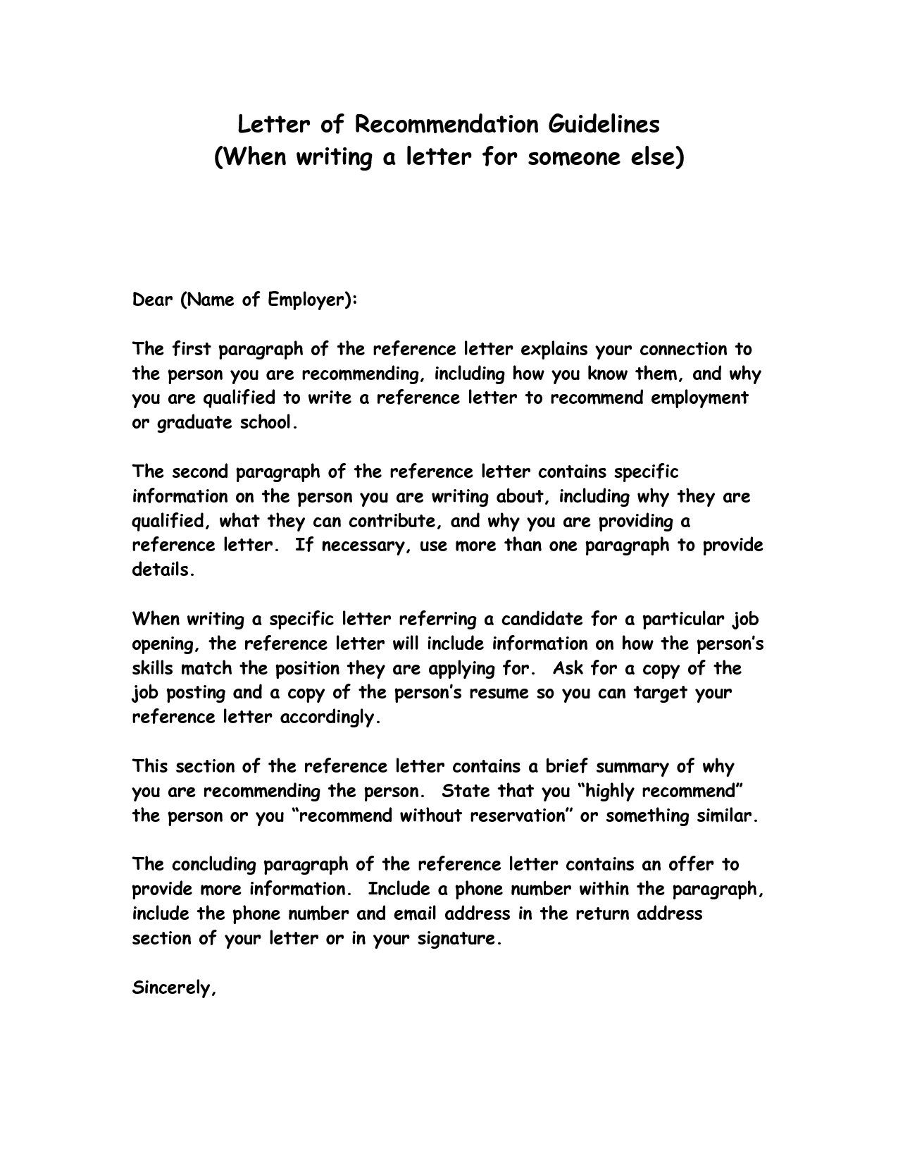 Law School Letter Of Recommendation Template - How to Write A Reference Letter Letter
