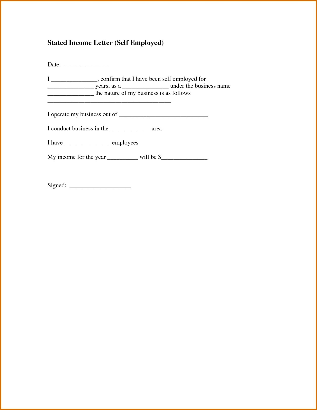 Proof Of No Income Letter Template - How to Write A Self Employment Letter Sample New Sample In E