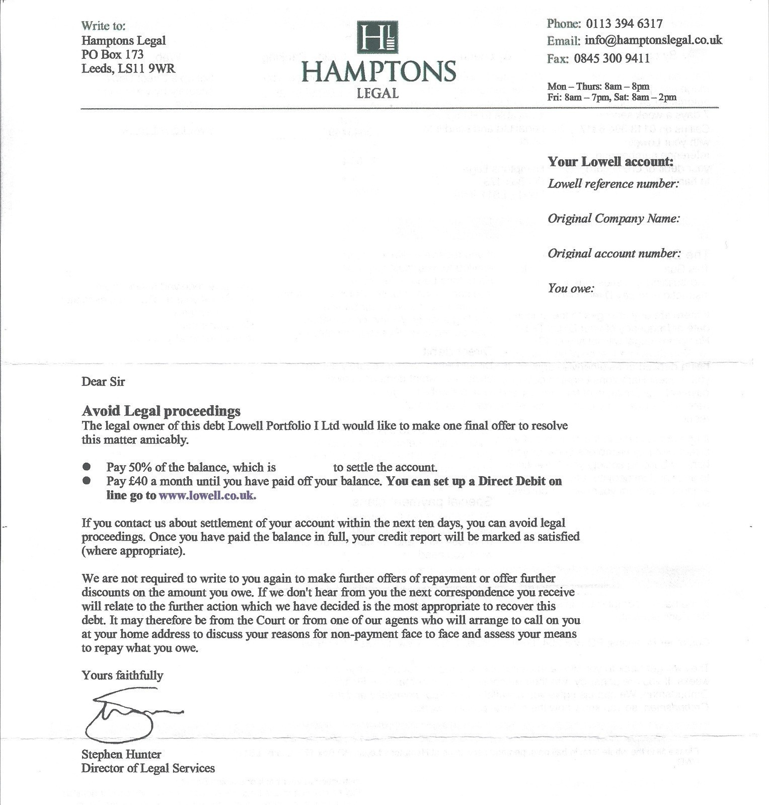 In Full And Final Settlement Letter Template Collection Letter