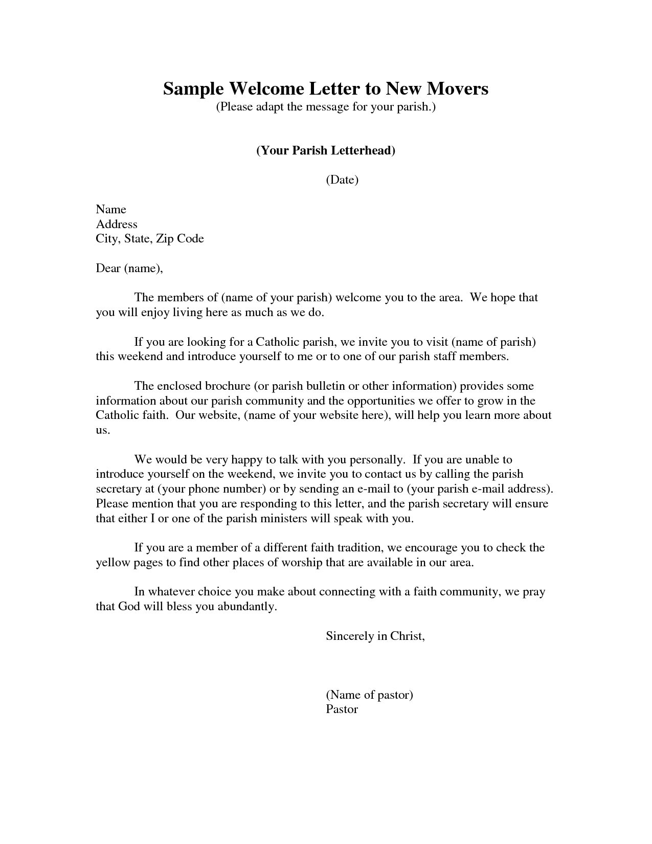 Church Welcome Letter Template - How to Write A Wel E Letter to A New Employee Letter