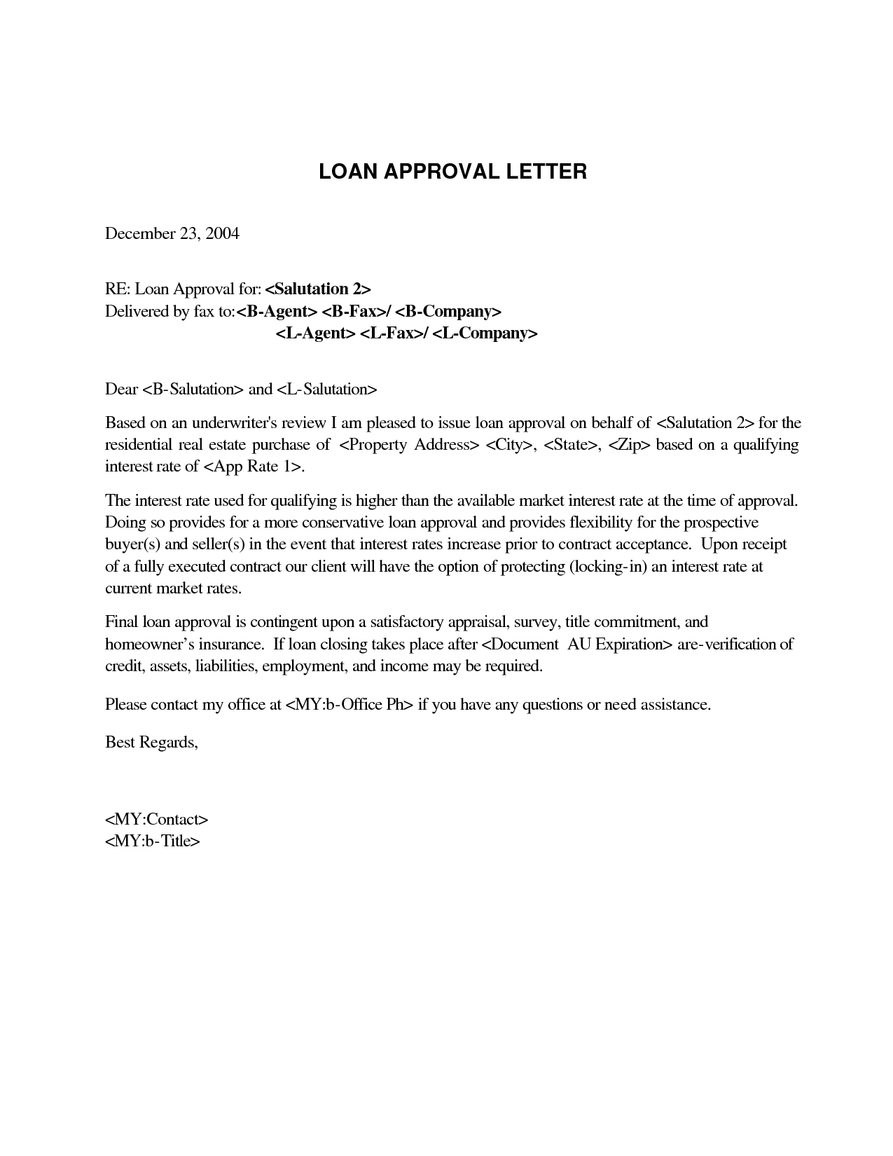 Mortgage Letter Templates