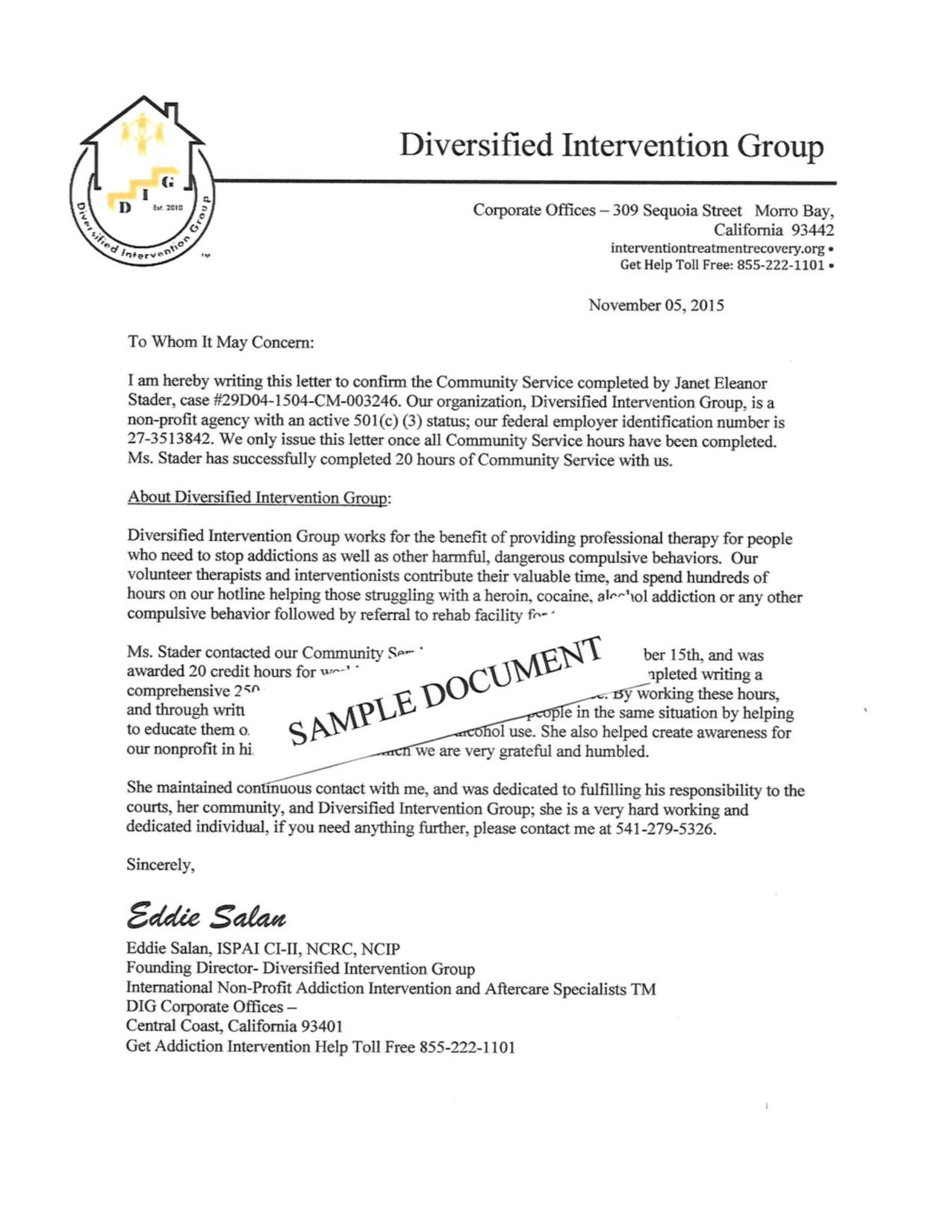 Court ordered Community Service Letter Template - How to Write An Intervention Letter Gallery Letter format formal